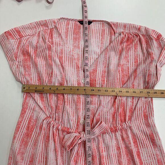 Rock & Republic Dress Womens XXL Striped V Neck Button Up Adjustable Waist Tie - Picture 7 of 11